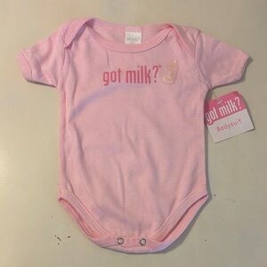 got milk? Pink Baby Bodysuit, 6-9 months, NWT
